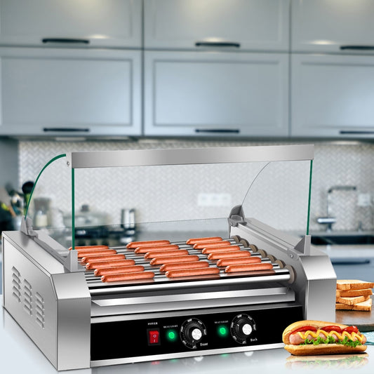 18 Hot Dog 7 Roller Grill Commercial Cooker, Silver