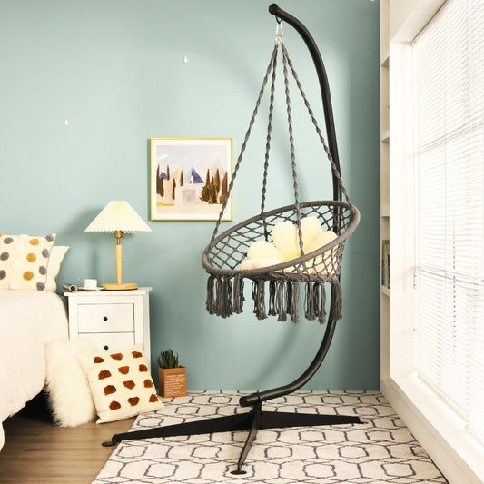 Solid Steel C Hammock Frame Stand, Black Hammocks Black at Gallery Canada