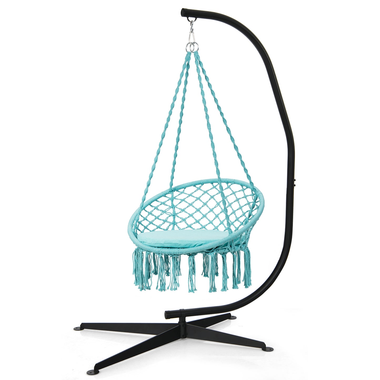 Solid Steel C Hammock Frame Stand, Black