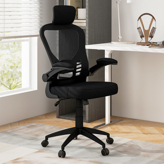 Ergonomic Mesh Office Chair, Adjustable Height, Black Ergonomic Chairs Black at Gallery Canada