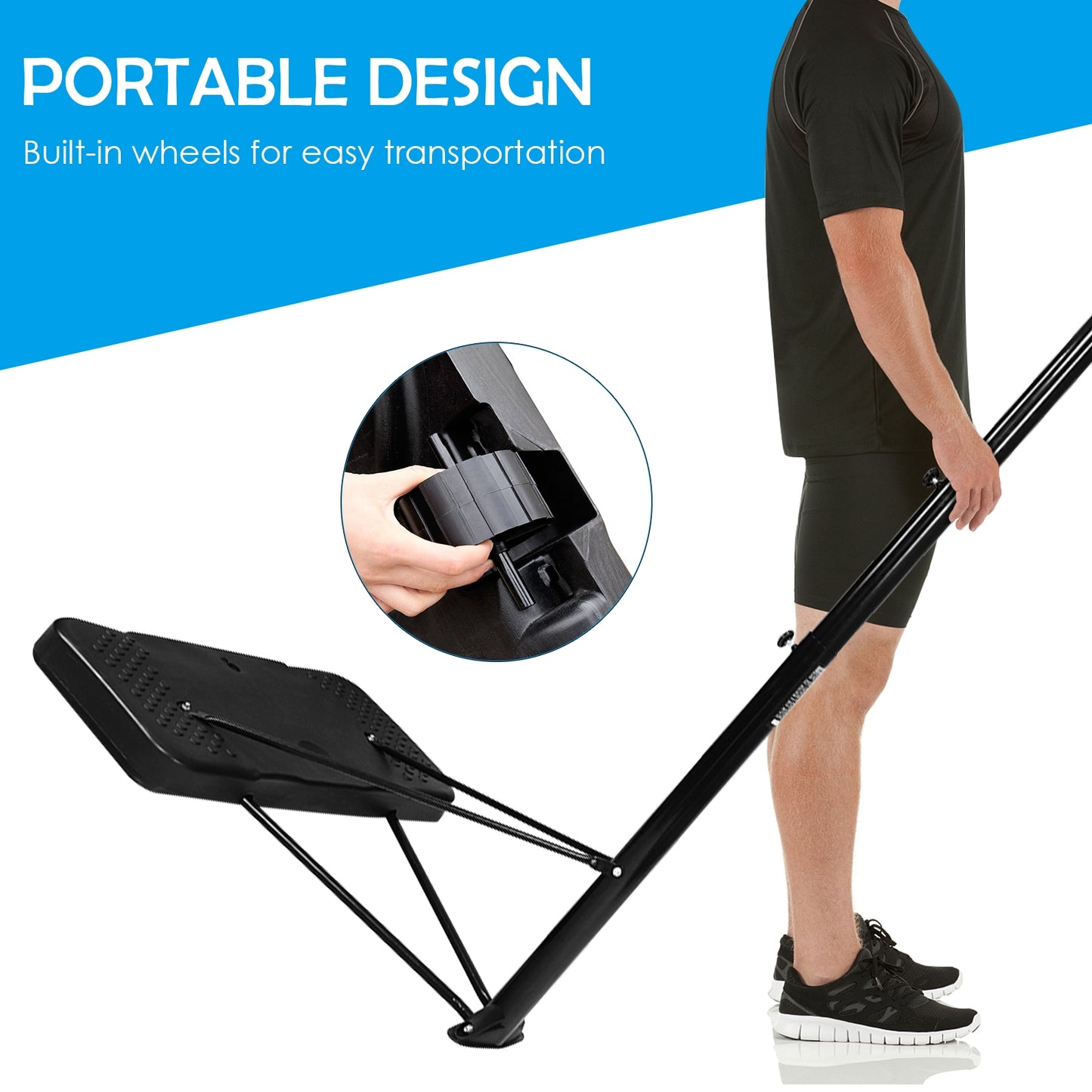 43 Inch Adjustable Basketball Hoop, Indoor Outdoor, Black Sport Equipments at Gallery Canada