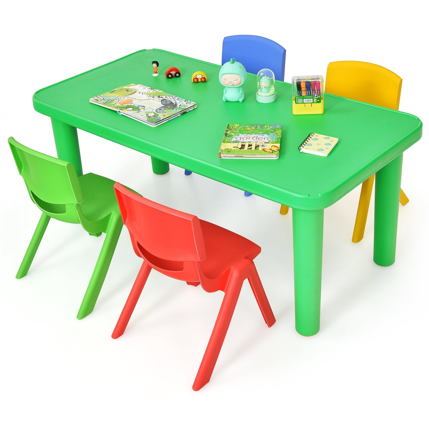 Kids Plastic Table And 4 Chairs Set, Multicolor Kids Table & Chair Sets at Gallery Canada