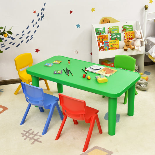 Ensemble table et 4 chaises en plastique coloré pour enfants, multicolore