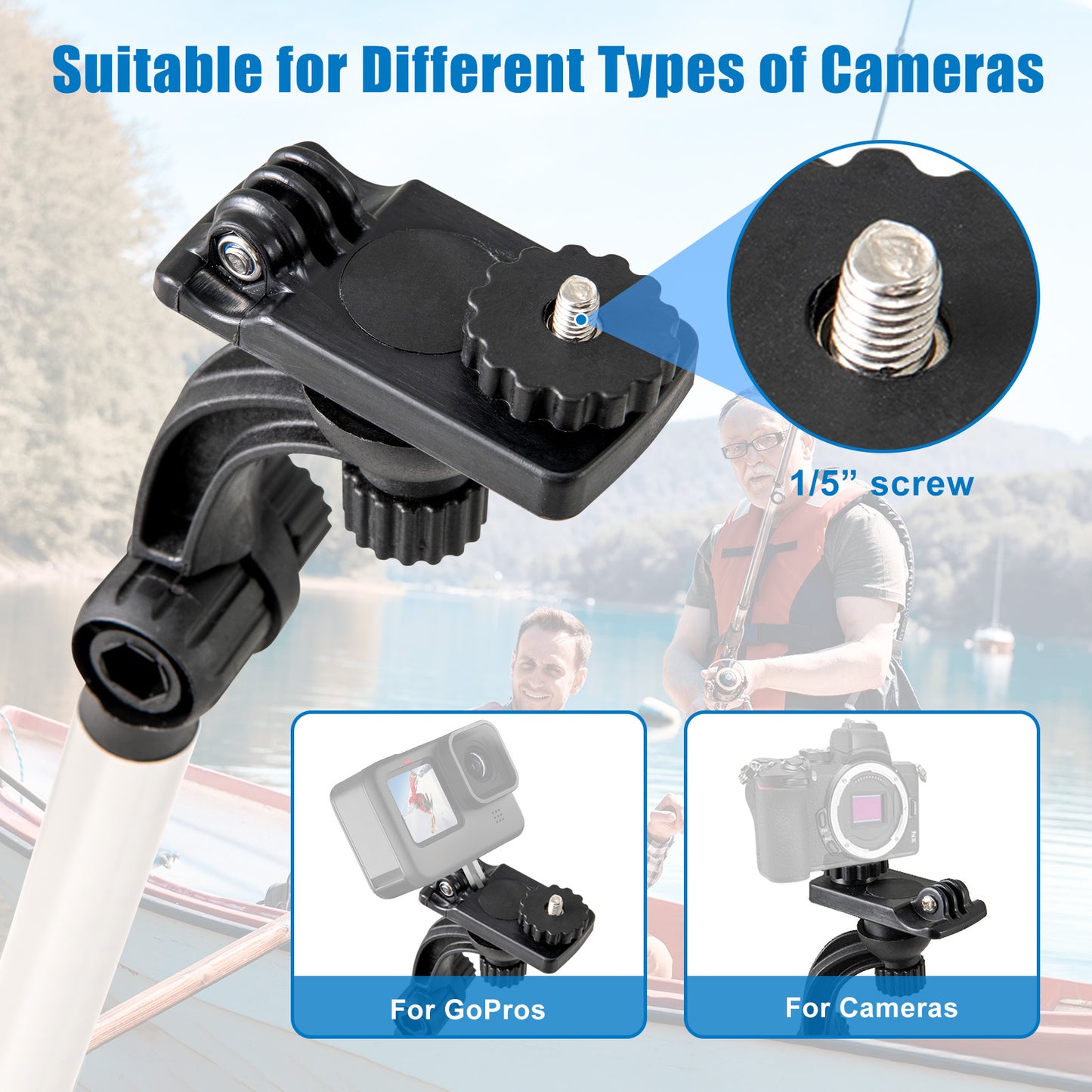 360° Rotatable Fishing Boat Kayak Accessory Set, Black Surfing at Gallery Canada