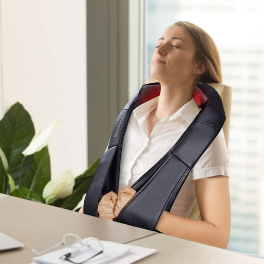 Electric Back and Neck Kneading Shoulder Massager with Heat Straps, Black Back Massager Black at Gallery Canada