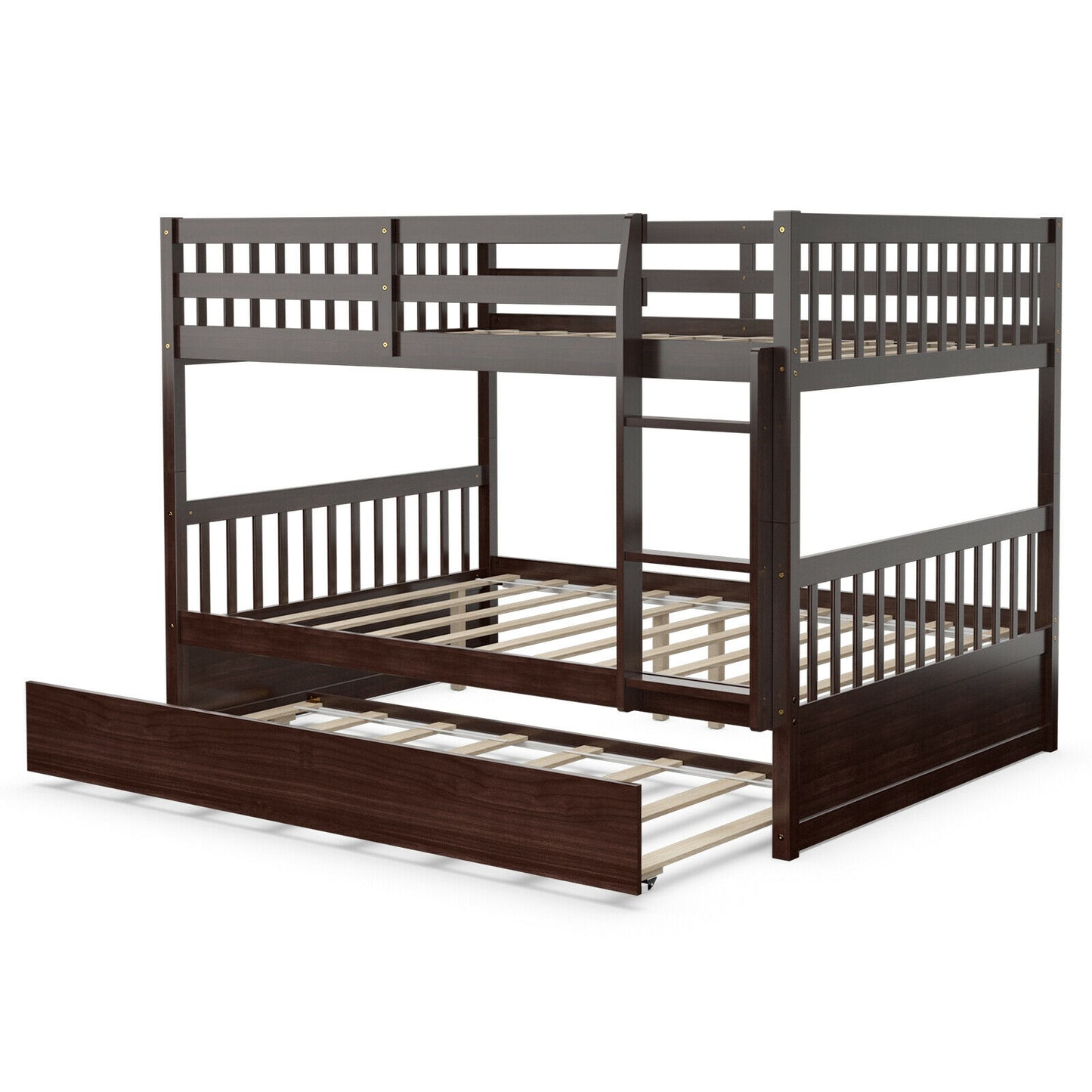 Full over Full Bunk Bed Platform Wood Bed, Brown Bunk Bed Frame at Gallery Canada