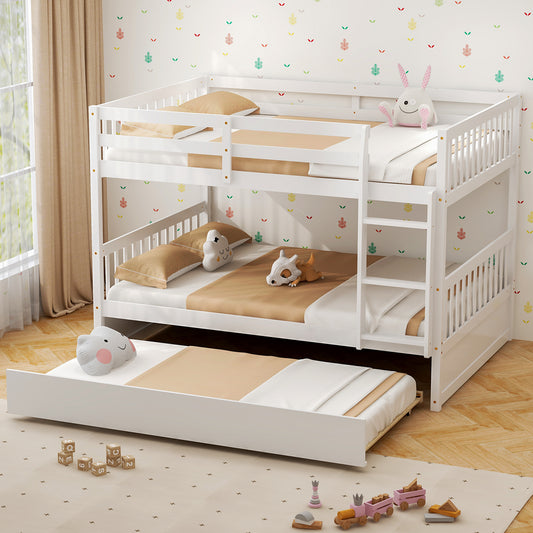 Full Over Full Bunk Bed, Wood Platform, White Bunk Bed Frame White at Gallery Canada