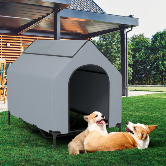 Outdoor Elevated Pet House, Large, Gray Dog Supplies Gray at Gallery Canada