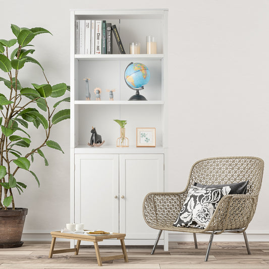 Wooden Bookcase With Doors, White Bookcases White at Gallery Canada