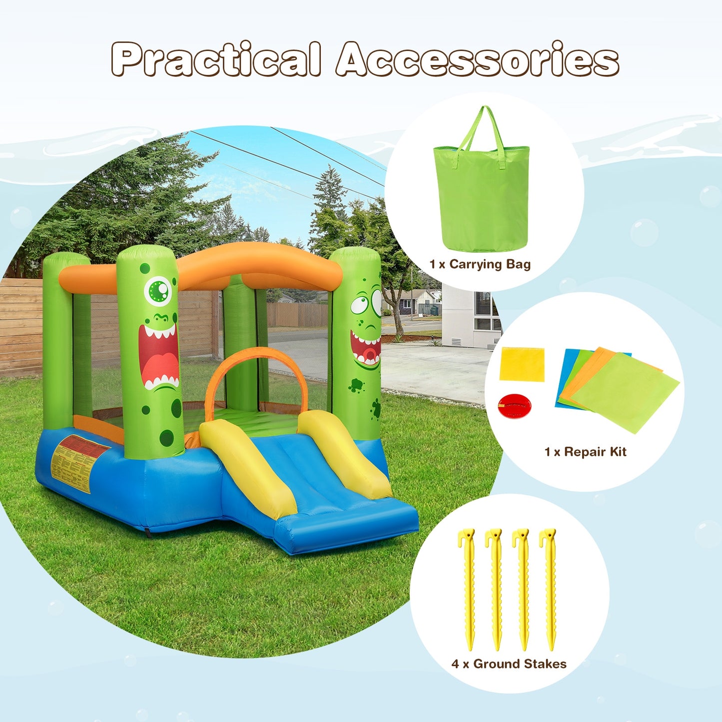 Inflatable Bounce House Jumper Castle, Kids Playhouse Without Blower Bounce House at Gallery Canada