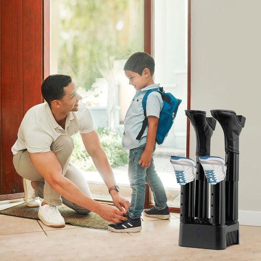 Prevent Odor Mold & Bacteria 4 Shoe Electric Dryer with Timer, Black Dryers Black at Gallery Canada