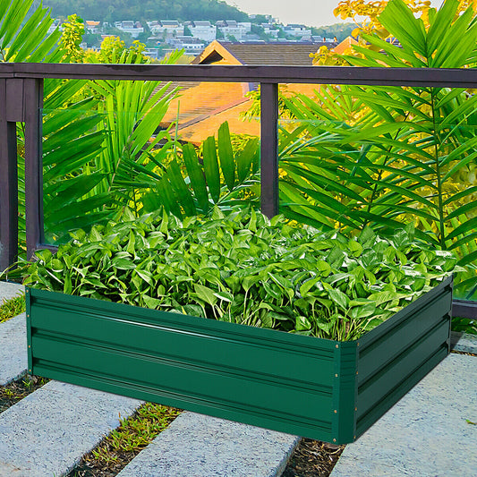 47.5 Inch Raised Garden Bed, Patio Planter, Dark Green