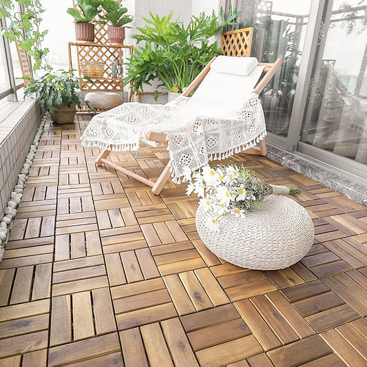 12 x 12 Inch Acacia Wood Interlocking Tile Flooring, Brown Decorative Fencing & Flooring Brown at Gallery Canada