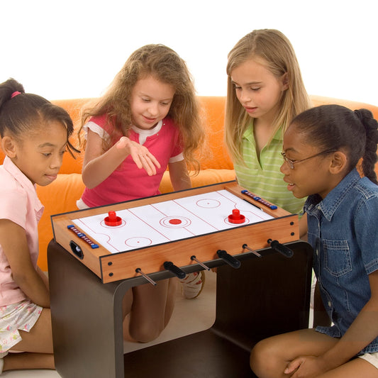 2 in 1 In/Outdoor Air Hockey Foosball Game Table, Brown Game Room Brown at Gallery Canada