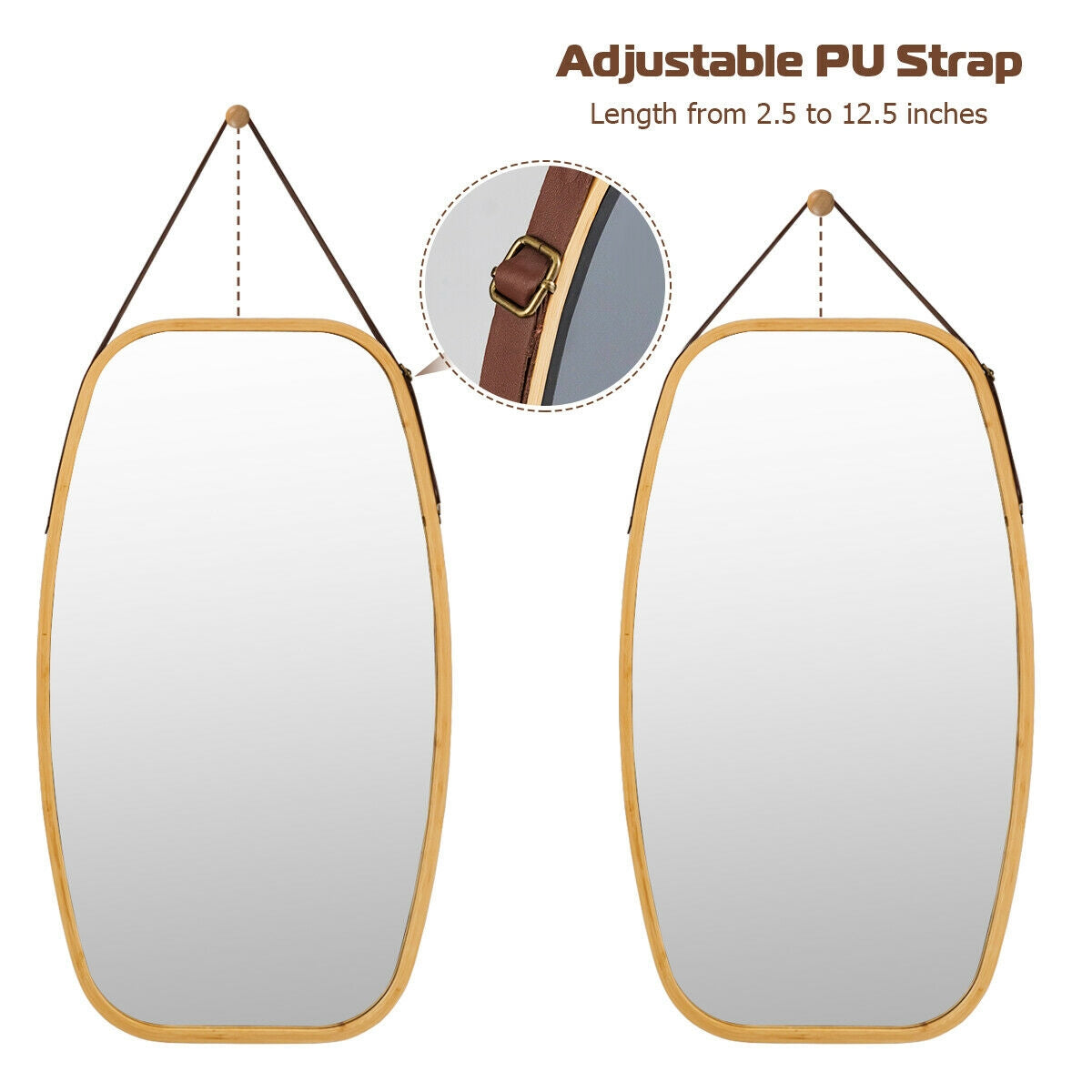30 Inch Modern Rectangle Wall Mirror, Natural Wall Mirrors at Gallery Canada