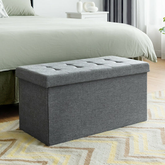 31.5 Inch Foldable Fabric Storage, Removable Bin, Light Gray Shoe Racks & Storage Benches Light Gray at Gallery Canada