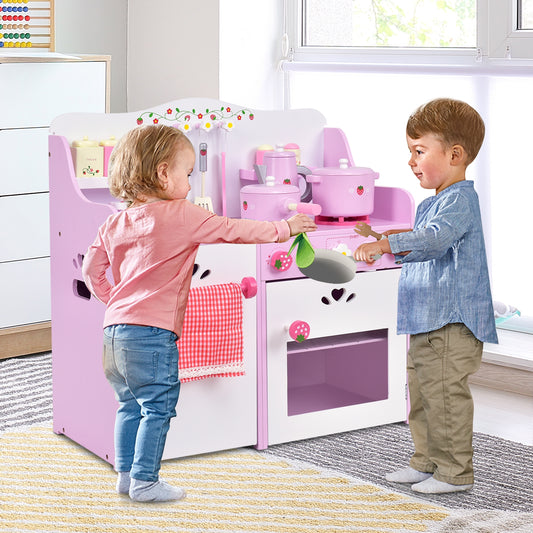 Kids Wooden Kitchen Toy Strawberry Pretend Cooking Playset Play Kitchen Sets Options at Gallery Canada