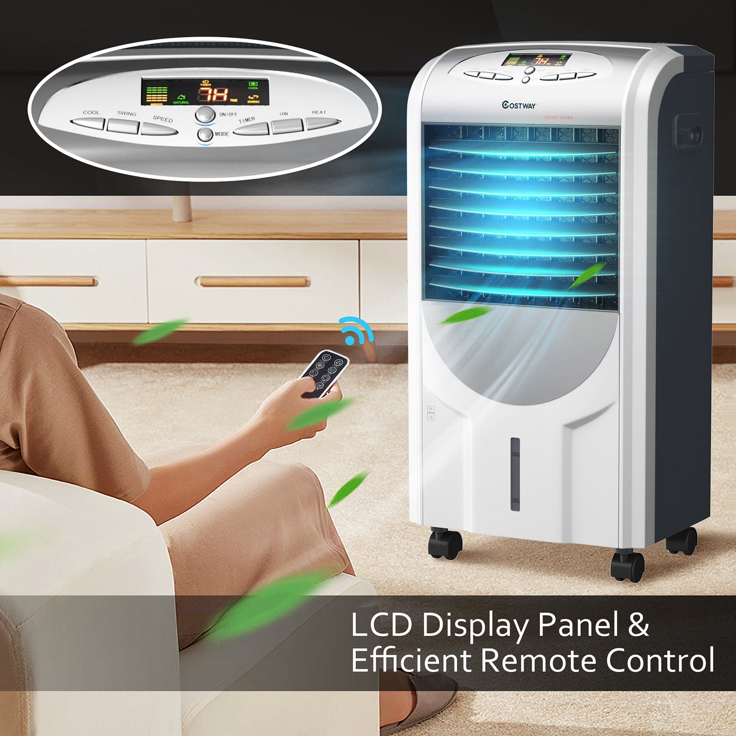 Portable Air Cooler Fan With Heater And Humidifier, Gray Air Coolers at Gallery Canada