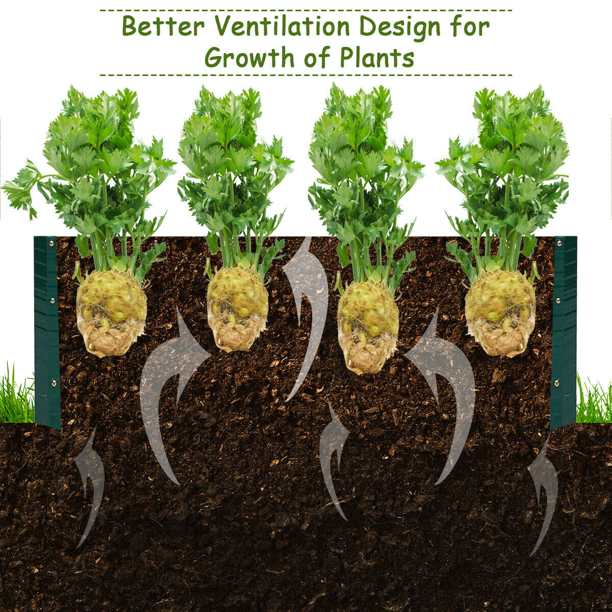 40 Inch x 32 Inch Raised Garden Bed, For Vegetable Flower Planting, Dark Green Raised Garden Beds at Gallery Canada