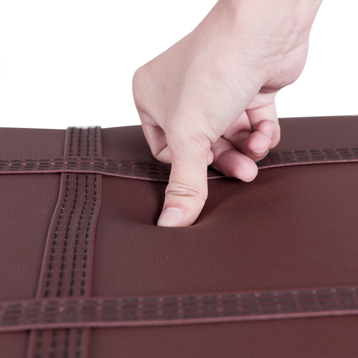 Solid Wood PU Leather Piano Double Duet Keyboard Bench, Brown Pianos & Keyboards at Gallery Canada