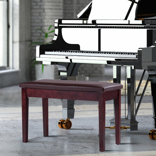Solid Wood PU Leather Padded Piano Bench, Brown Pianos & Keyboards Brown at Gallery Canada
