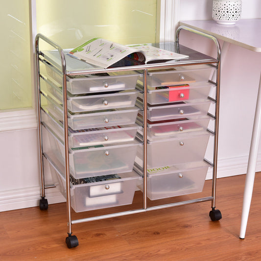 12 Drawer Rolling Cart Organizer, White File Cabinets White at Gallery Canada