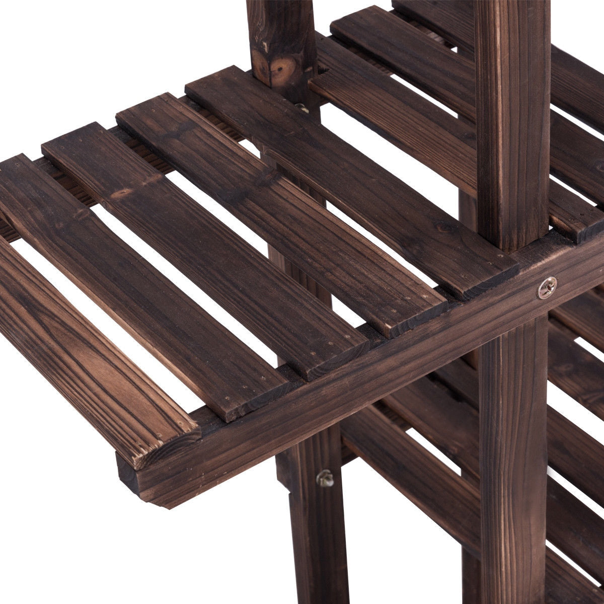 6-Tier Garden Wooden Plant Flower Stand Shelf for Multiple Plants Indoor or Outdoor, Brown Plant Stands at Gallery Canada