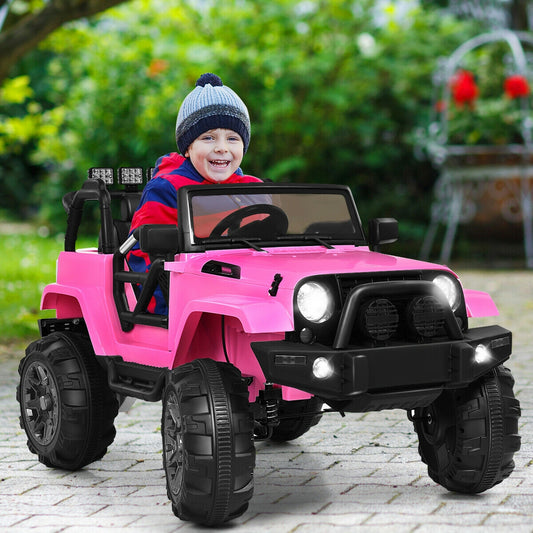 12V Kids Remote Control Riding Truck Car, Pink