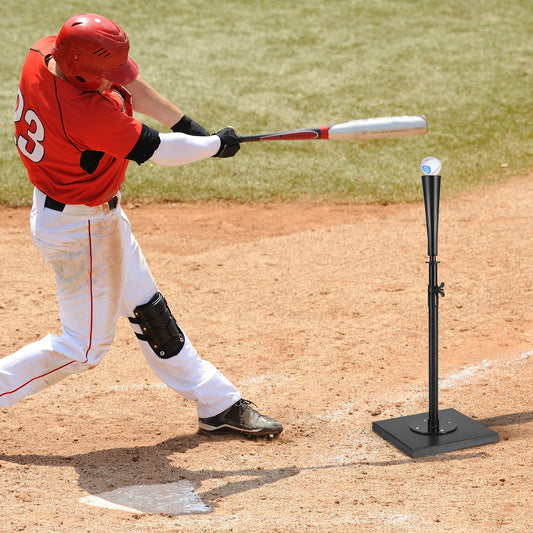36 Inch Adjustable Heavy Duty Batting Tee for Baseball, Black Sport Equipments Black at Gallery Canada