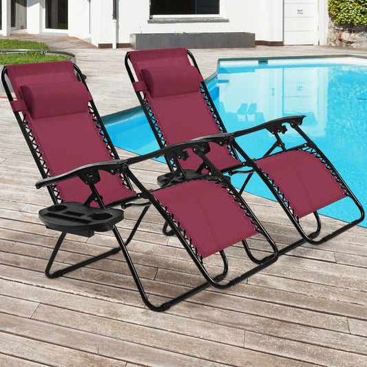 Folding Lounge Chair, Zero Gravity, Dark Red Beach & Lawn Chairs Dark Red at Gallery Canada