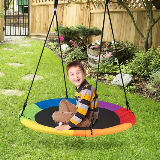40 Inch Flying Saucer Tree Swing, Outdoor Kids Play, Multicolor Swing & Playsets Multicolor at Gallery Canada
