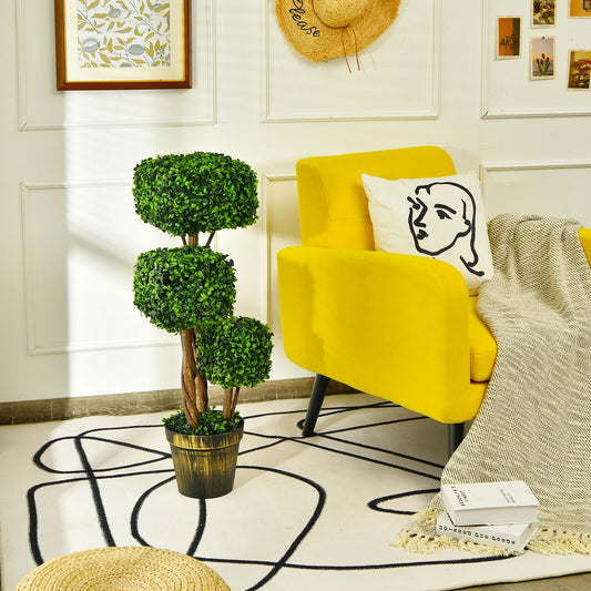 36 Inch Artificial Boxwood Topiary Tree, UV Protected, Indoor Outdoor, Green Faux Plants Green at Gallery Canada