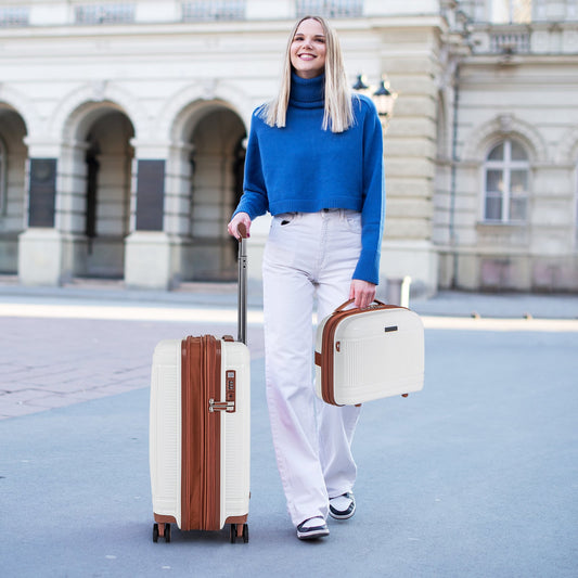 2-Piece Luggage Set, 20 Inch Carry-On, 14 Inch Cosmetic Case, White Camping White at Gallery Canada