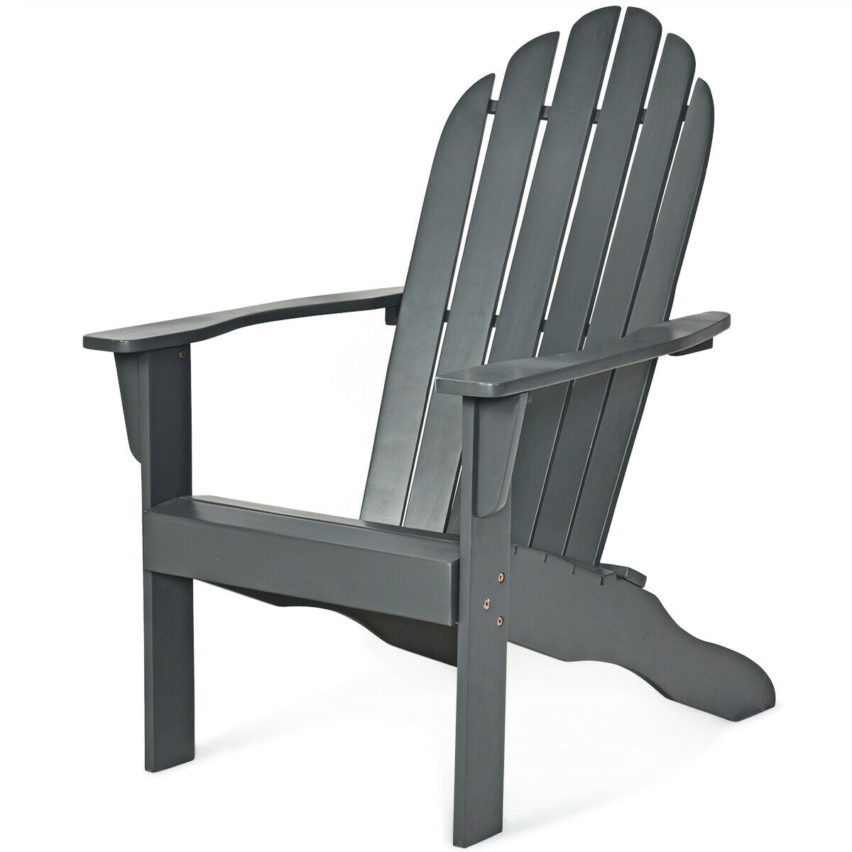 Acacia Wood Outdoor Adirondack Chair, Gray