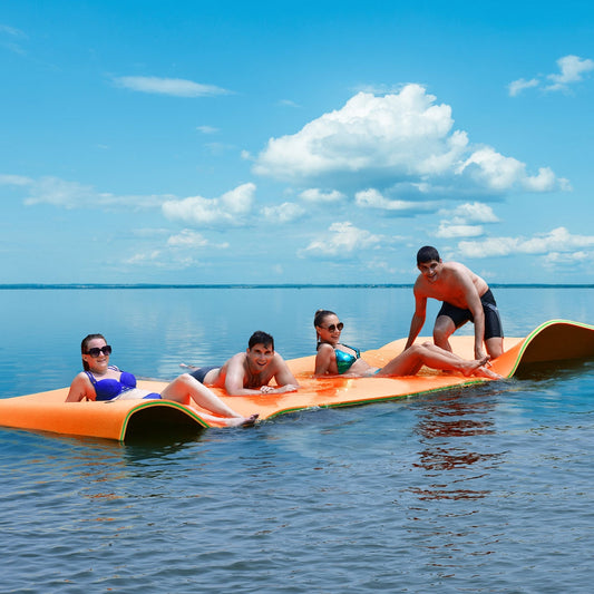 12 x 6 Feet 3 Layer Floating Water Pad, Orange Swimming Orange at Gallery Canada