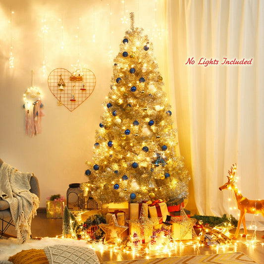 7.5 Ft Tinsel Artificial Christmas Tree, Silver Christmas Tree Silver at Gallery Canada