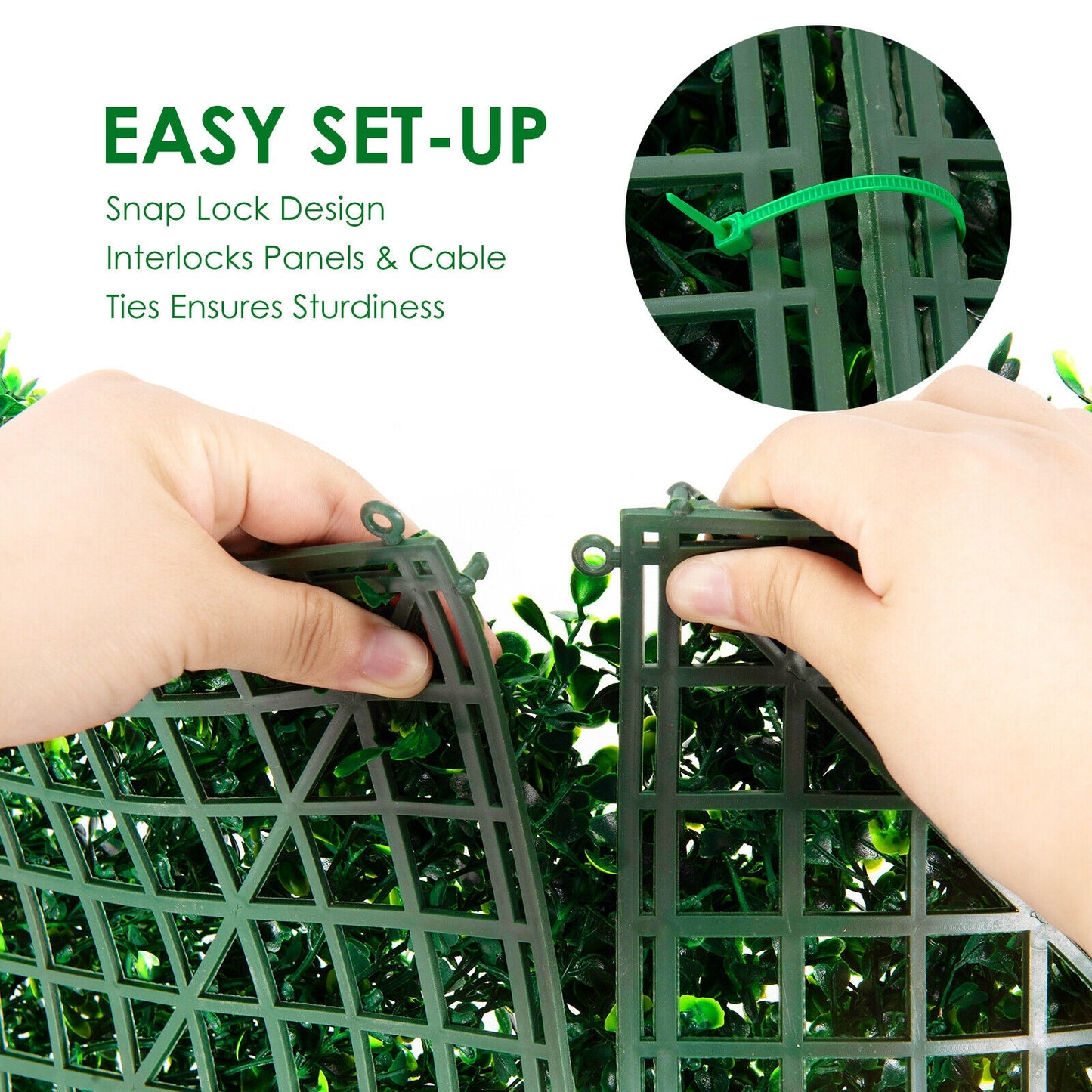 12 Pieces Artificial Boxwood Panels, Wedding Decor Fence Backdrop, Green