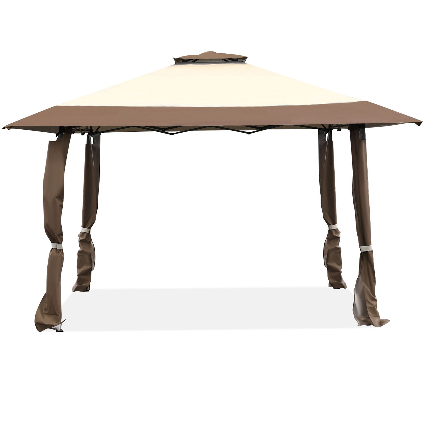 13 Feet x 13 Feet Pop Up Canopy Tent, Instant Outdoor Folding Shelter, Brown Gazebos at Gallery Canada