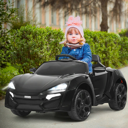 12V 2.4G RC Electric Vehicle with Lights, Black Powered Ride On Toys Black at Gallery Canada