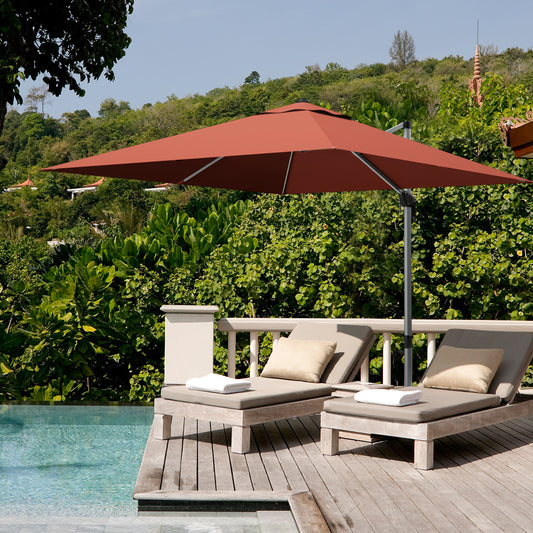 10 ft 360 Degree Tilt Aluminum Patio Umbrella, Orange, Brick Red Outdoor Umbrellas Orange at Gallery Canada