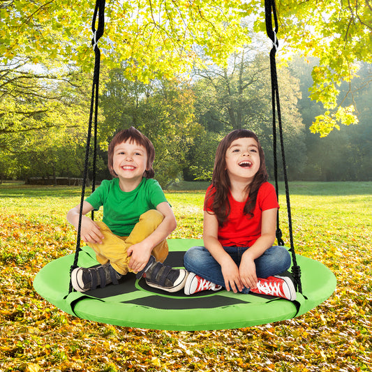 40 Inch Kids Hanging Chair, Detachable Swing Tent Set, Green
