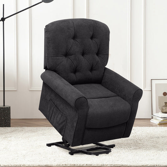 Recliner Chair For Elderly, Side Pocket, Remote Control, Black Recliners Black at Gallery Canada