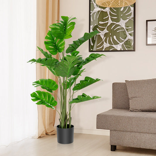 Artificial Monstera Tree Set, 5 Feet, Green Faux Plants Green at Gallery Canada