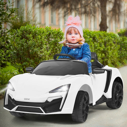 12V 2.4G RC Electric Vehicle with Lights, White Powered Ride On Toys White at Gallery Canada