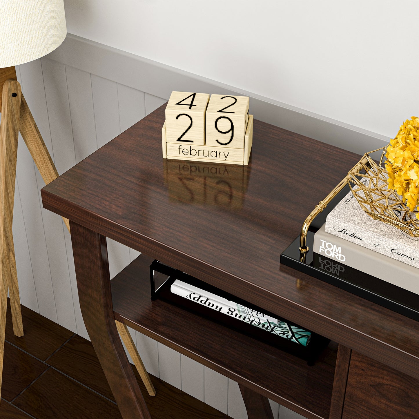 Modern Sofa Accent Table With Drawer, Brown Console Tables at Gallery Canada