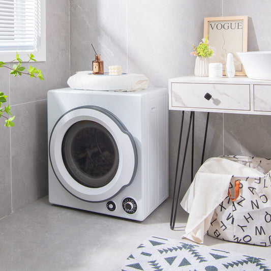 Compact Electric Tumble Laundry Dryer, Stainless Steel Tub, White Dryers White at Gallery Canada