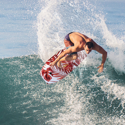 37 Inch Lightweight Surfboard With Fin EPS Core, Red Surfing Red at Gallery Canada