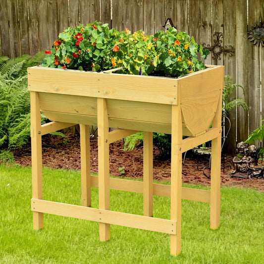 Raised Wooden V Planter, Elevated Vegetable Flower Bed, Yellow Raised Garden Beds Yellow at Gallery Canada