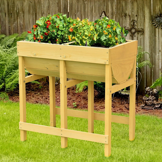 Raised Wooden V Planter Elevated Vegetable Flower Bed, Yellow Raised Garden Beds Yellow at Gallery Canada