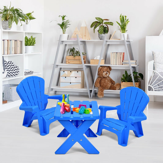 3-Piece Plastic Children Table Chair Set, Blue Kids Table & Chair Sets Blue at Gallery Canada